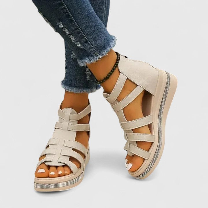 Kendall Orthopedic Strass Sandals - All-Day Comfort with Sparkling Crystals