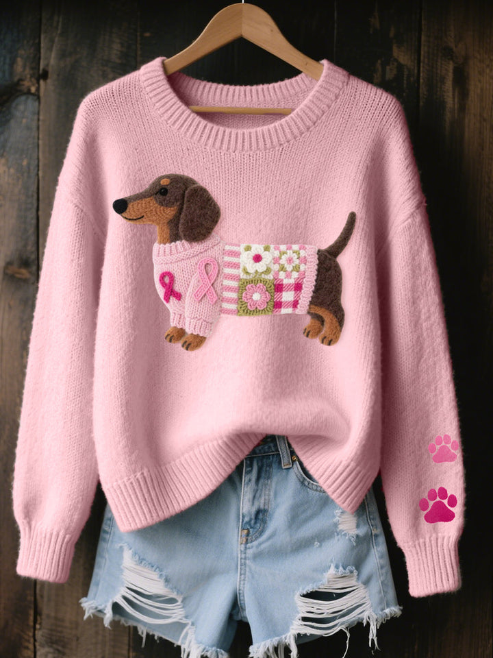 Navelin Dachshund Motif Knit Sweater