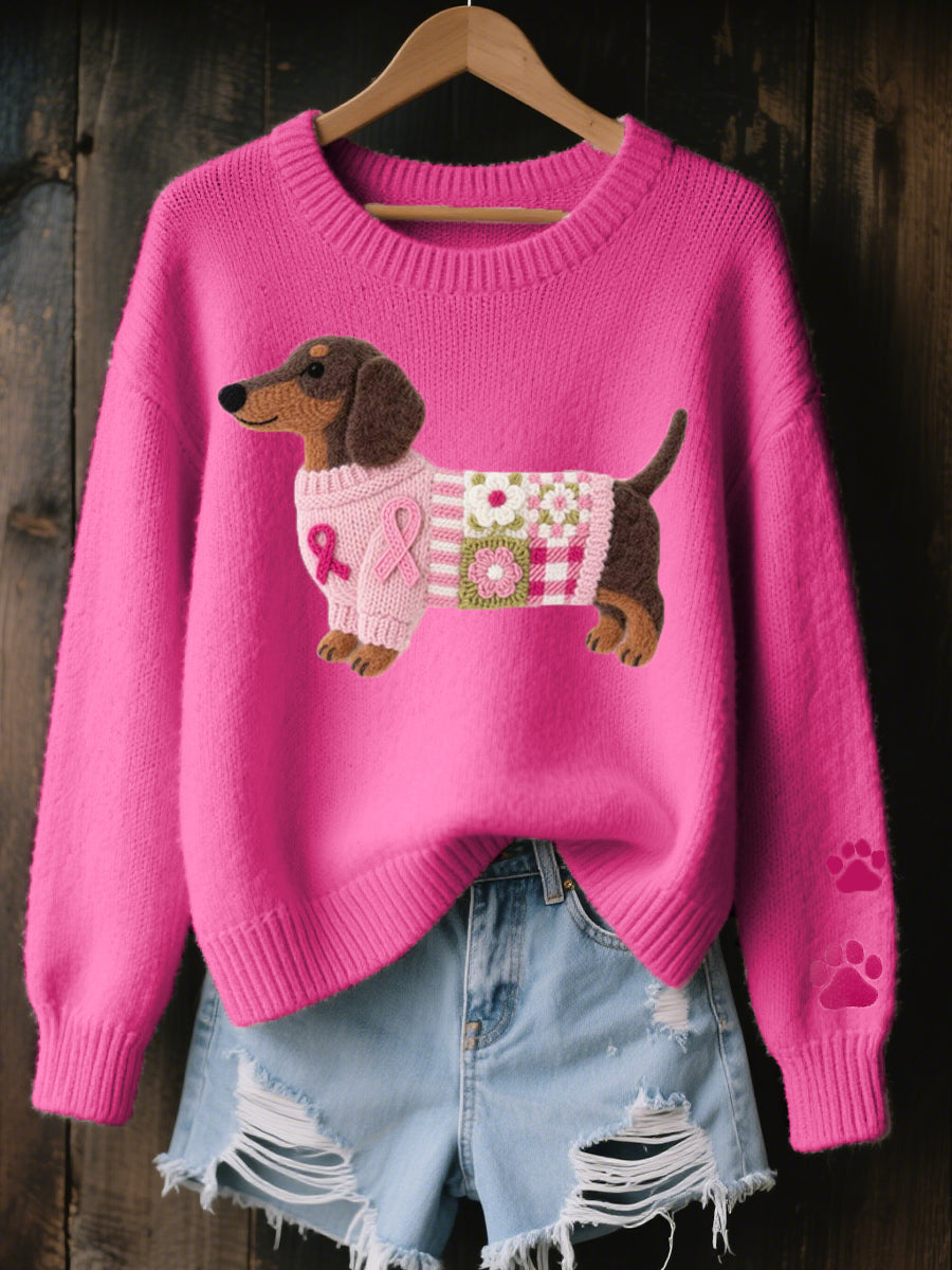 Navelin Dachshund Motif Knit Sweater