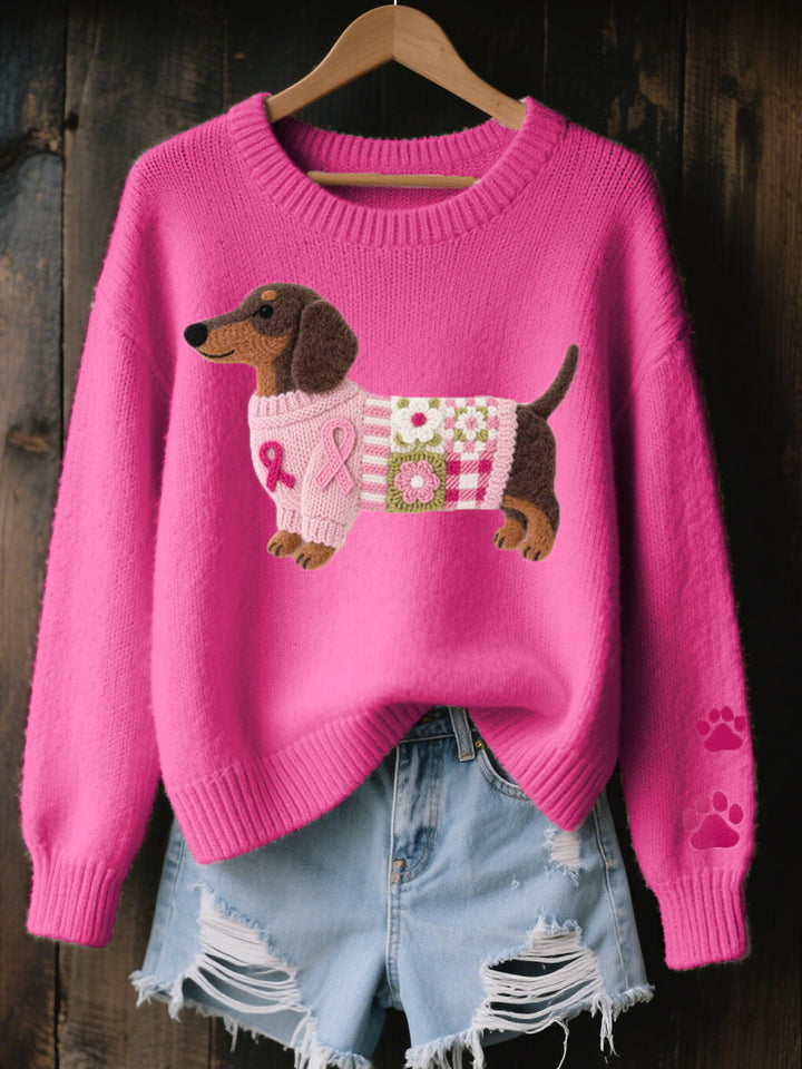 Navelin Dachshund Motif Knit Sweater