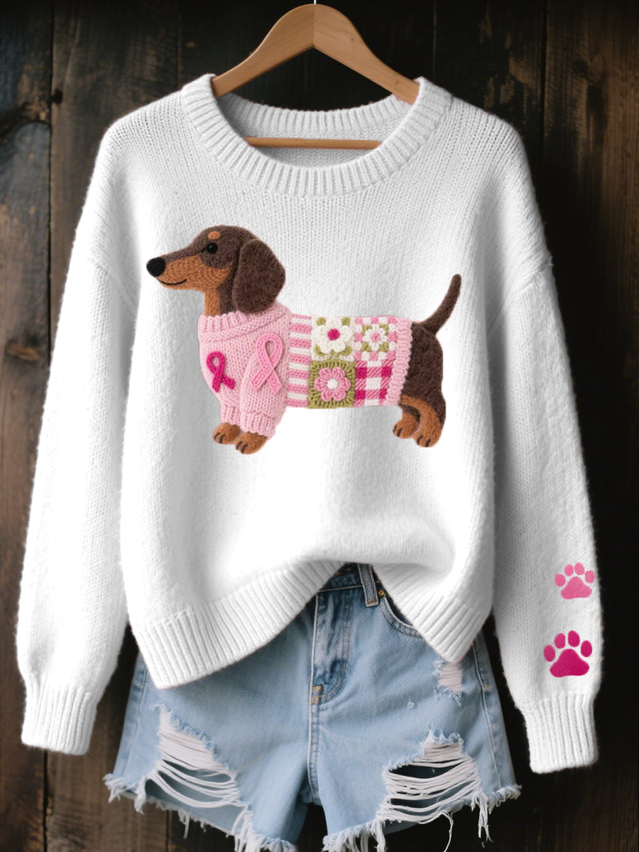 Navelin Dachshund Motif Knit Sweater