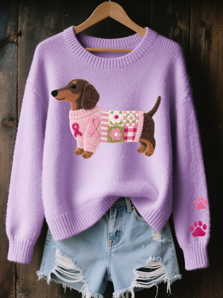 Navelin Dachshund Motif Knit Sweater
