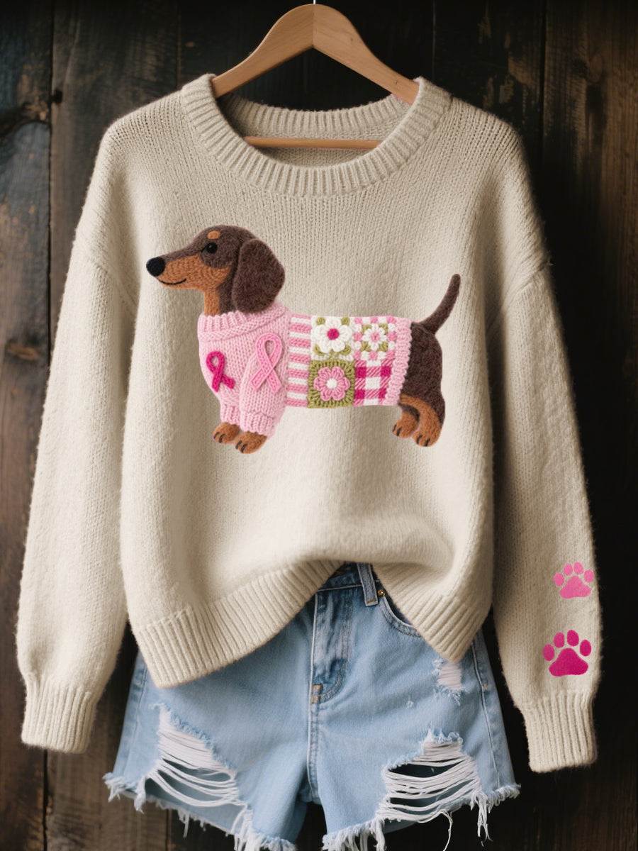 Navelin Dachshund Motif Knit Sweater